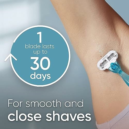 Razor ad highlighting 30-day blade use on armpit