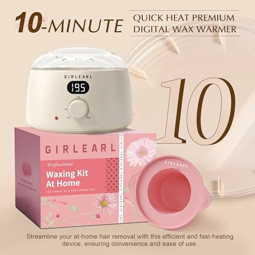 Digital wax warmer with professional home waxing kit.